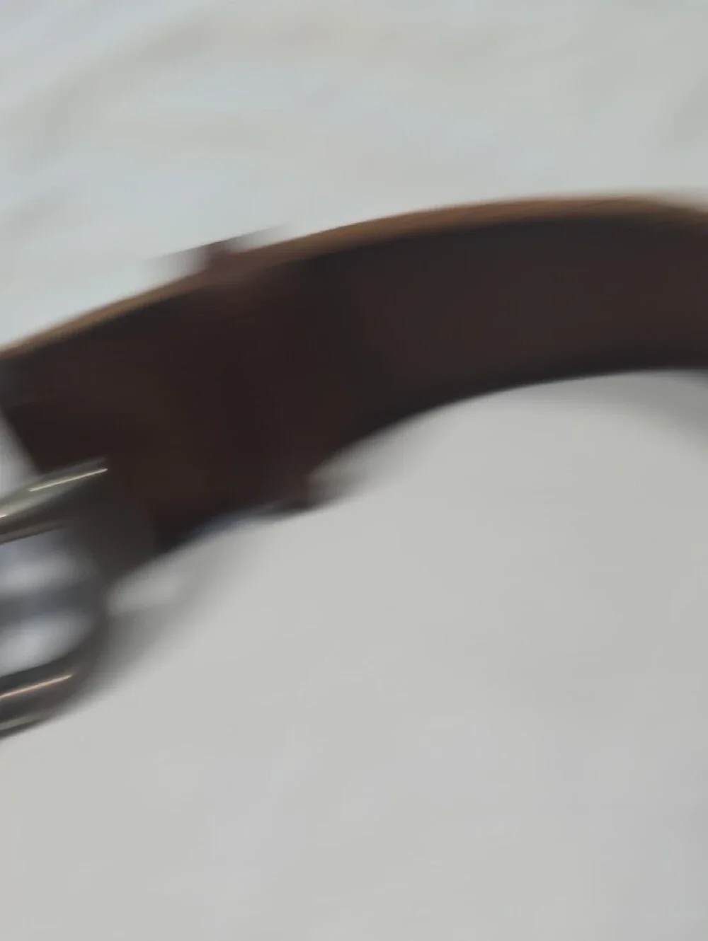 Gucci Brown Leather Belt with Gunmetal Double G Buckle - Picture 6 of 6
